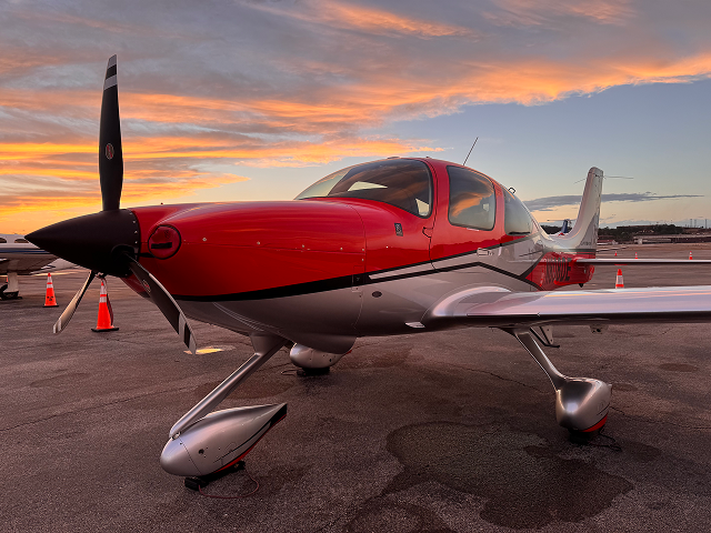 picture of a red plane